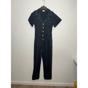 Layerz Dakota Jumpsuit Black Washed Denim Size XS
